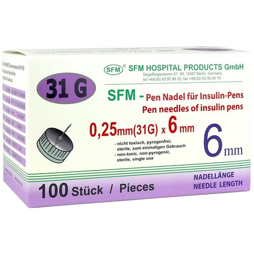 ���������� ���� ��� �����-����� SFM ����������� ���� ���, 6 �� x 0.25 ��, ������: 31G, 100 ��.