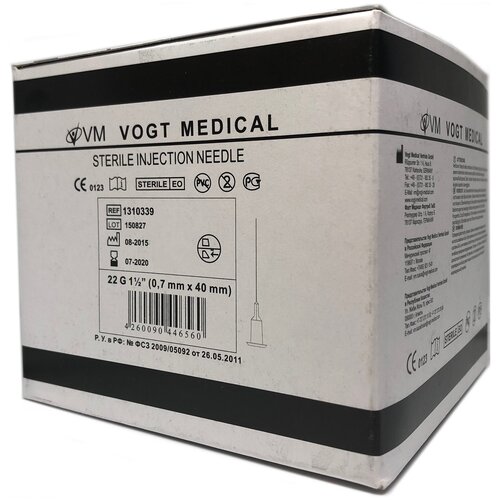   VOGT MEDICAL    , 40  x 0.7 , : 22G, 100 .   , -, 