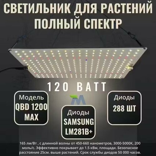 ���������� ���������� ��� �������� QBD 1200 MAX, � ������� Samsung LM281b+, 120��
