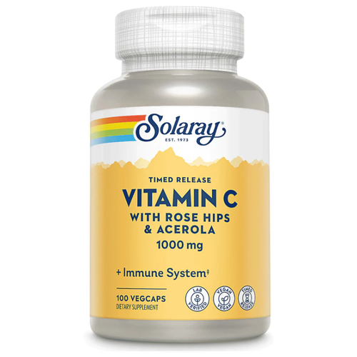  Solaray Vitamin C Timed Release with Rose Hips & Acerola, 160 , 1000 , 100 .   , -, 