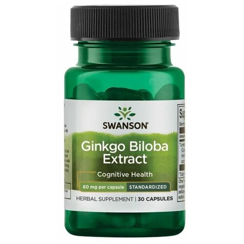 Ginkgo Biloba Extract - Standardized 60 mg 30 Caps   , -, 