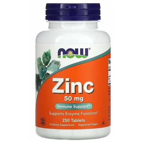 ���������� NOW ���� Zinc 250 �� 50 mg/ ��� ��� ���� 50 ��. 250 ����./ ��������