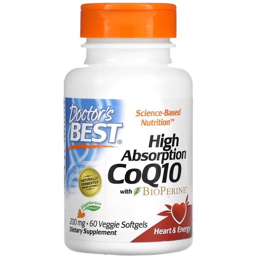 ���������� ������� Q10 � ������� �������� �������� � ���������� 200 ��, High Absorption CoQ10 with BioPerine 200 mg, Doctor's Best, 60 �������������� ������