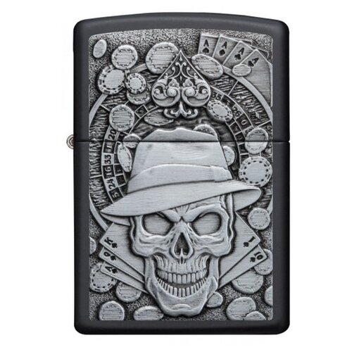 Zippo Classic   Gambling Skull Black Matte 60  60    , -, 