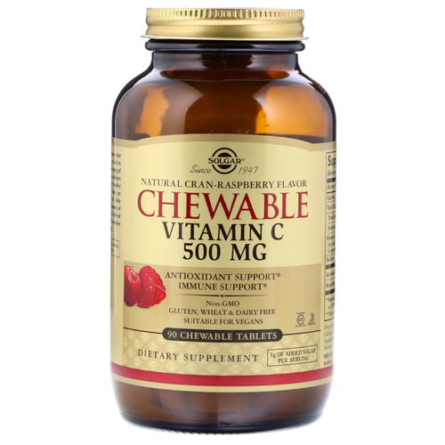 ���������� Solgar Chewable Vitamin C Natural Cran-Raspberry Flavor ���. ���., 500 ��, 250 ��, 800 �, 90 ��., ������