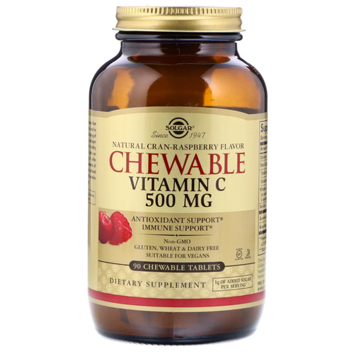 Solgar Chewable Vitamin C Natural Cran-Raspberry Flavor . ., 500 , 250 , 800 , 90 .,    , -, 