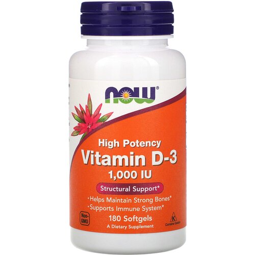 NOW  D3, Vitamin D-3, 25  (1000 IU), 180    , -, 