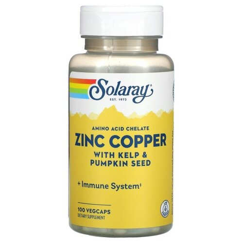  Solaray Zinc Copper with Kelp & Pumpkin Seed, 90 , 100 .   , -, 