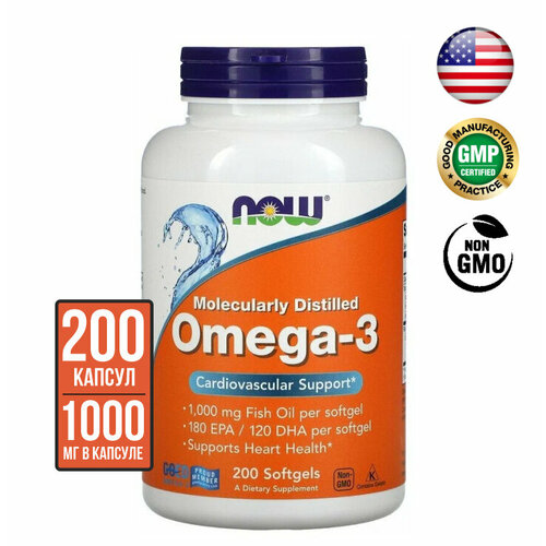 NOW -3 (Omega-3)   1400 , 200 softgels   , -, 