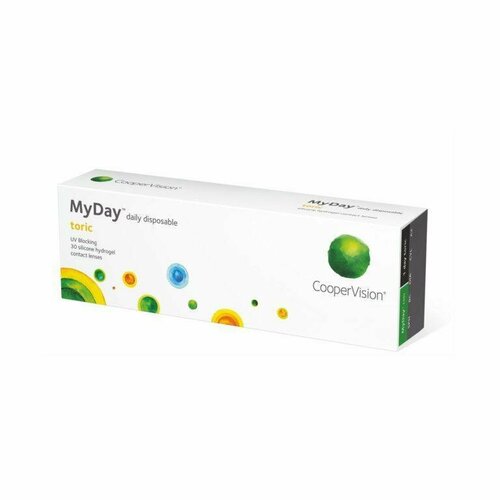 ���������� ����������� ���������� ����� CooperVision MyDay daily disposable toric, 30 ��., R 8,6, D 0,�CYL:�-0,75,�A�:�110, 1 ��.