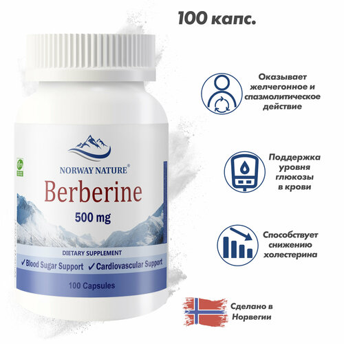 ���������� Norway Nature, Berberine, �������� 500 ��, 100 ������ / �������� �����������, ������ ������� � �������
