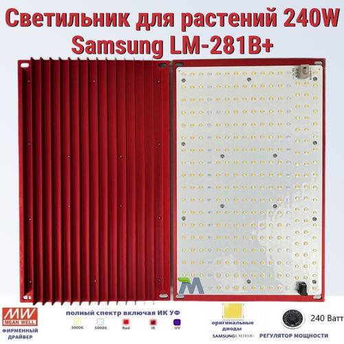   / Mean Well 240W/ Samsung LM-281B+, 288*2. 5000, 450-660 . ,  .   , -, 