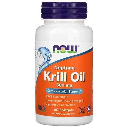 NOW Foods Neptune Krill Oil Cardiovascular Support 500 mg, 60 softgels,      , 500 , 60     , -, 