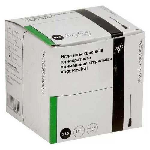 ���������� ���� ������������ VOGT MEDICAL �����������, 40 �� x 0.8 ��, ������: 21G, 100 ��.