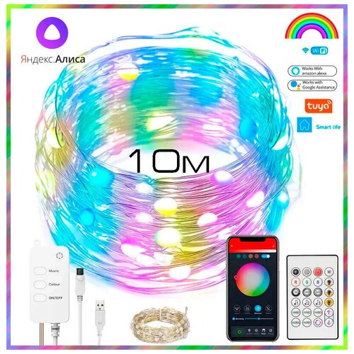   WIFI  RGB (10 ,   ,  )  , Smart Life, Tuya , Amazon Alexa, Google Assistant.   , -, 