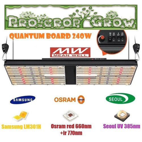 Premium Quantum board 240w Samsung LM301H NEW OSRAM V4 660nm+IR LG SEOUL UV 385nm (     ,   240  )   , -, 