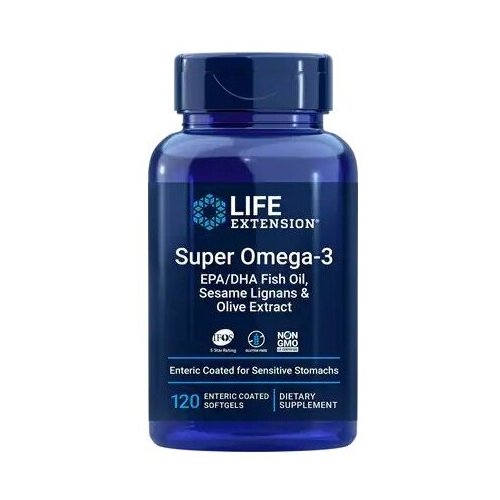 ���������� ������� Life Extension Super Omega-3 EPA/DHA with Sesame Lignans & Olive Extract, 150 �, 120 ��.