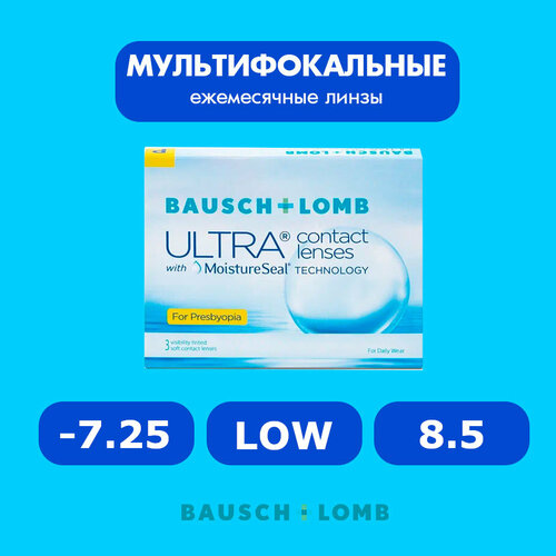 ���������� ���������� ����� �� ����� BAUSCH+LOMB Ultra for Presbyopia, 3 ��., R 8,5, D -7,25, ADD: ������, 1 ��.
