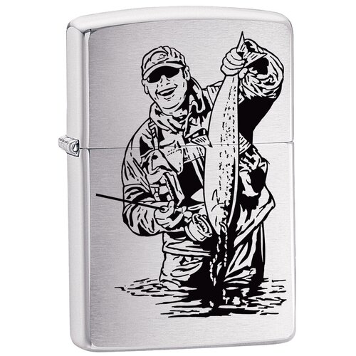    ZIPPO 200FISHERMAN   Brushed Chrome    , -, 