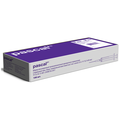 ���������� ����� Pascal' ����������������, 40 �� x 0.7 ��, ������: 22G, 3 ��, 100 ��.