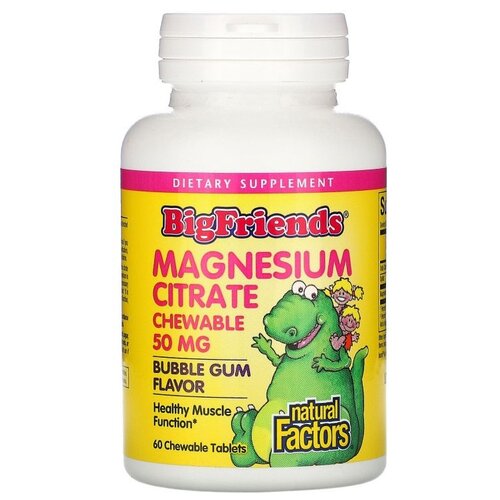  Natural Factors Big Friends Chewable Magnesium Citrate, 110 , 50 , 60 .   , -, 