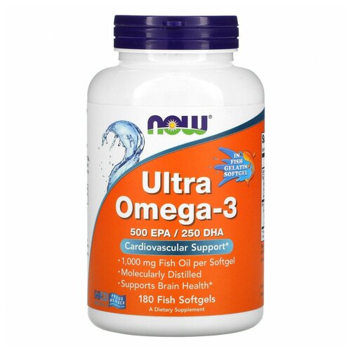 NOW Foods Ultra Omega-3 500 EPA/250 DHA 180    , -, 