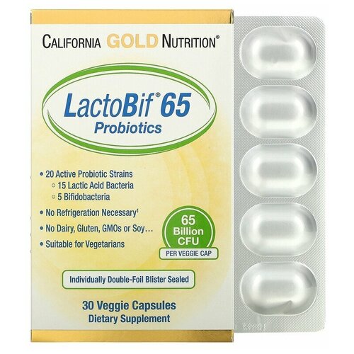 LactoBif Probiotic ( 65  ) 30  (California Gold Nutrition)   , -, 