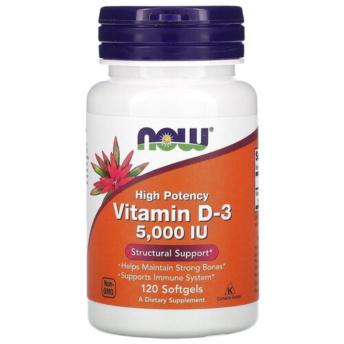 NOW Foods, Vitamin D-3, 5,000 IU,  D-3, 5000 , 120     , -, 