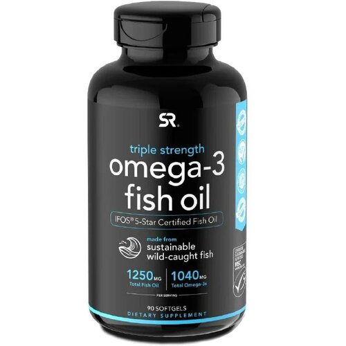 ���������� ����� 3 Sports Research Omega-3 Fish Oil Triple Strength 1250 �� 90 ������