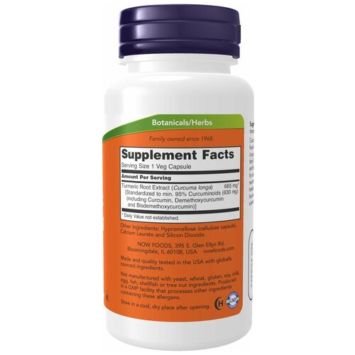 Now Foods  850 60 (CURCUMIN EXTRACT 95% 665MG 60 VCAPS)   , -, 