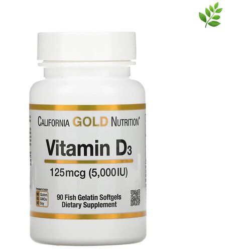 California Gold Nutrition,  D3, 125  (5000 ), 90 .( D)   , -, 