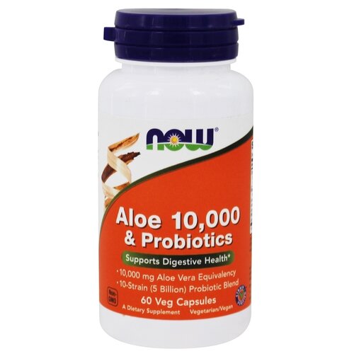  NOW Aloe 10000 & Probiotics, 50 , 100 , 60 .   , -, 