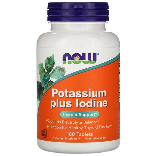  NOW Potassium Plus Iodine, 90 , 100 , 180 .   , -, 