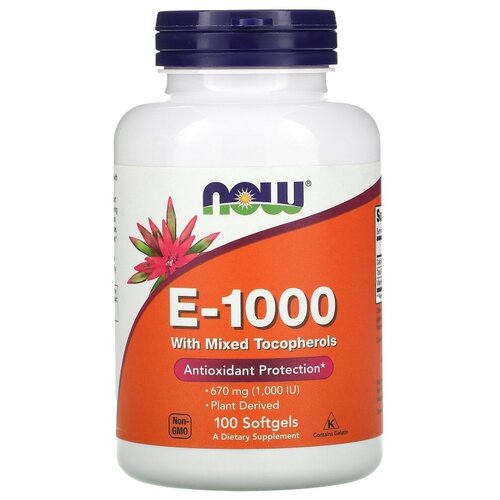 ���������� ������� NOW E-1000 with mixed Tocopherols, 200 �, 100 ��.