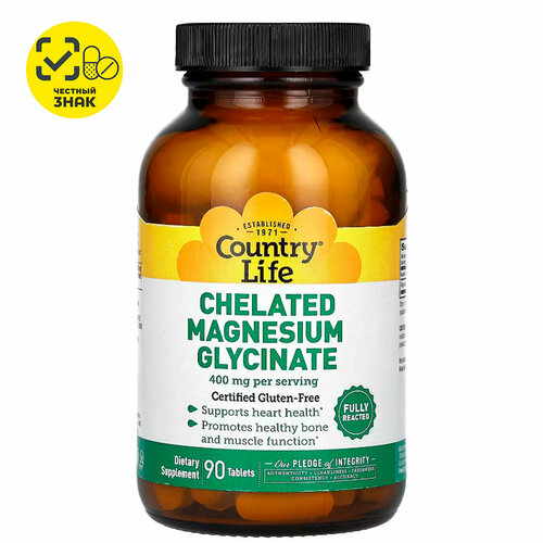 Country Life, Chelated Magnesium Glycinate,  , 540 , 90    , -, 