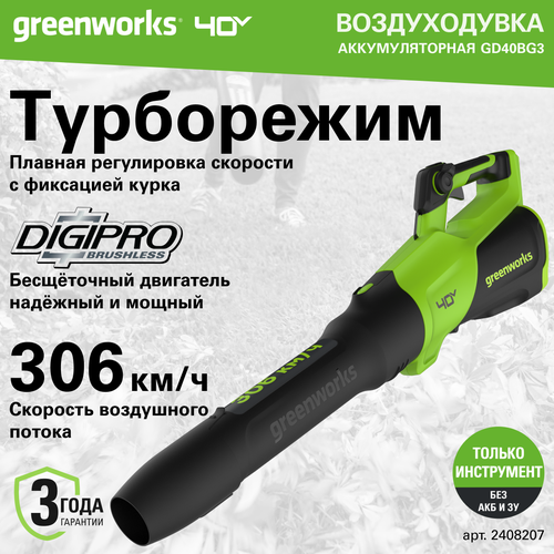   Greenworks . 2408207, 40V,       , -, 