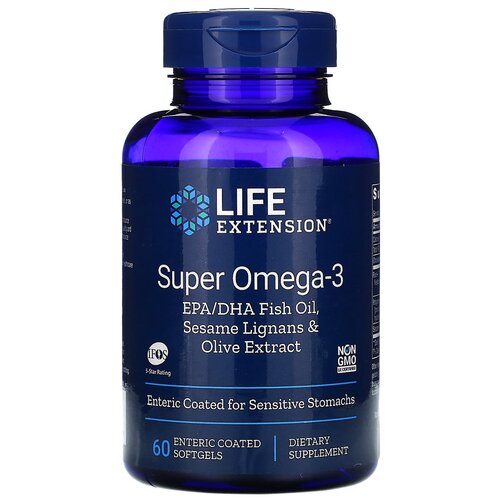 ���������� ������� Life Extension Super Omega-3 EPA/DHA with Sesame Lignans & Olive Extract, 200 �, 60 ��.
