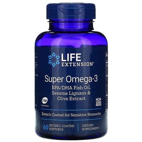  Life Extension Super Omega-3 EPA/DHA with Sesame Lignans & Olive Extract, 200 , 60 .   , -, 