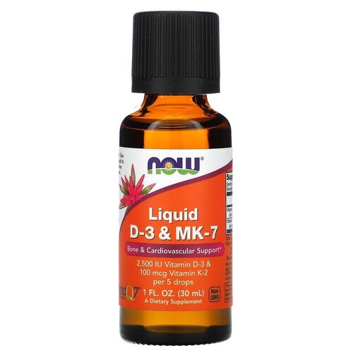  NOW Liquid Vit D-3 & Mk-7, 100 , 30    , -, 