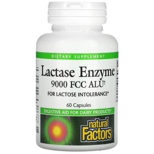 Natural Factors Lactase Enzyme ( ) 9000 FCC ALU 60    , -, 