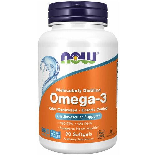 ���������� Omega-3 Molecularly Distilled 1000 �� (�����-3) 90 ������ (Now Foods)