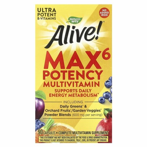 Nature's Way Alive! Max6 Potency (   ) 90    , -, 