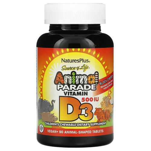 ���������� �������� Natures Plus Animal Parade Vitamin D3, 199 �, 500 ��, 90 ��.