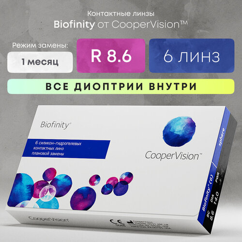   CooperVision Biofinity, 6 ., R 8,6, D -12, , 1 .   , -, 