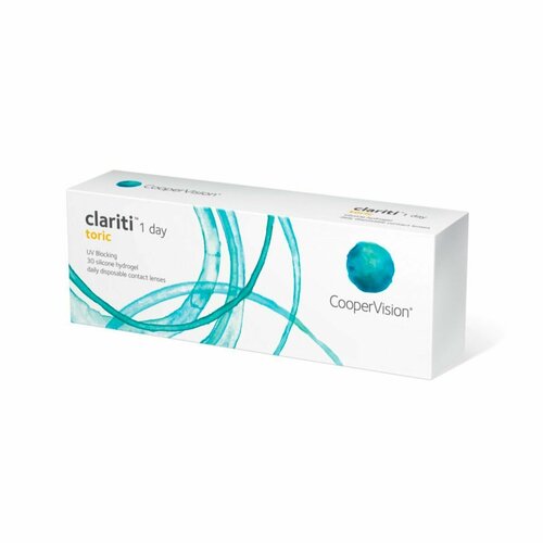 ���������� ����������� ���������� ����� CooperVision Clariti 1 day toric., 30 ��., R 8,6, D +3,�CYL:�-0,75,�A�:�20, 1 ��.