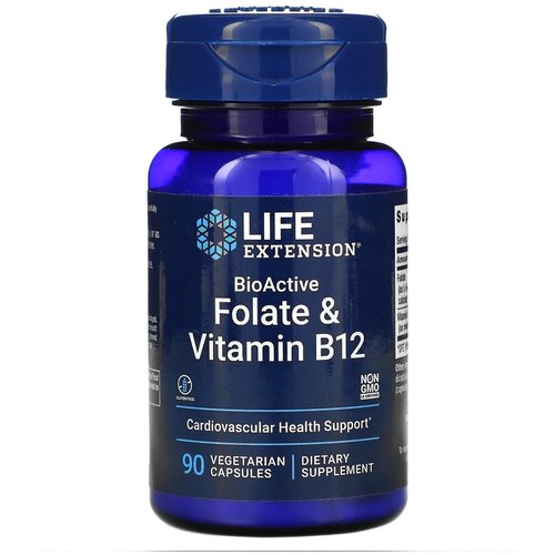 ���������� ������� Life Extension BioActive Folate & Vitamin B12, 40 �, 100 ��, 90 ��.