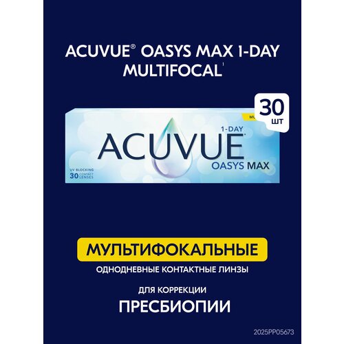 ���������� ����������� ���������� ����� ACUVUE Oasys Max 1-day Multifocal, 30 ��., R 8,4, D +3, ADD: ������, 1 ��.