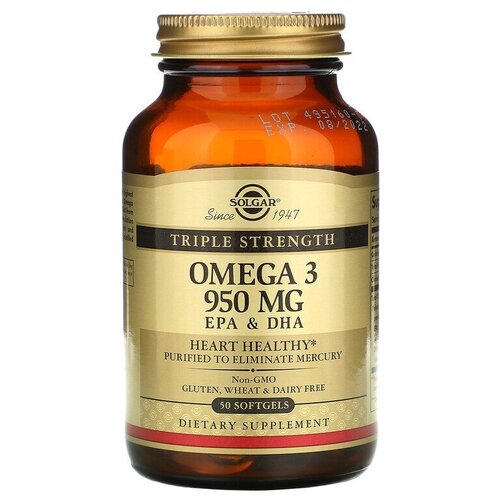 Solgar, Omega-3, EPA & DHA, Triple Strength, 950 mg, -3,   ,  , 950 , 50    , -, 