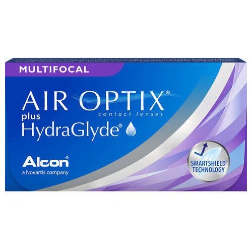 ���������� ���������� ����� �� ����� Alcon Air Optix Plus HydraGlyde Multifocal, 3 ��., R 8,6, D -9, ADD: ������, 1 ��.