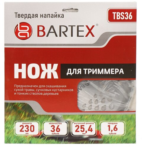    36 , 230 , 25.4 , 1.6 , Bartex, TBS36,      , -, 